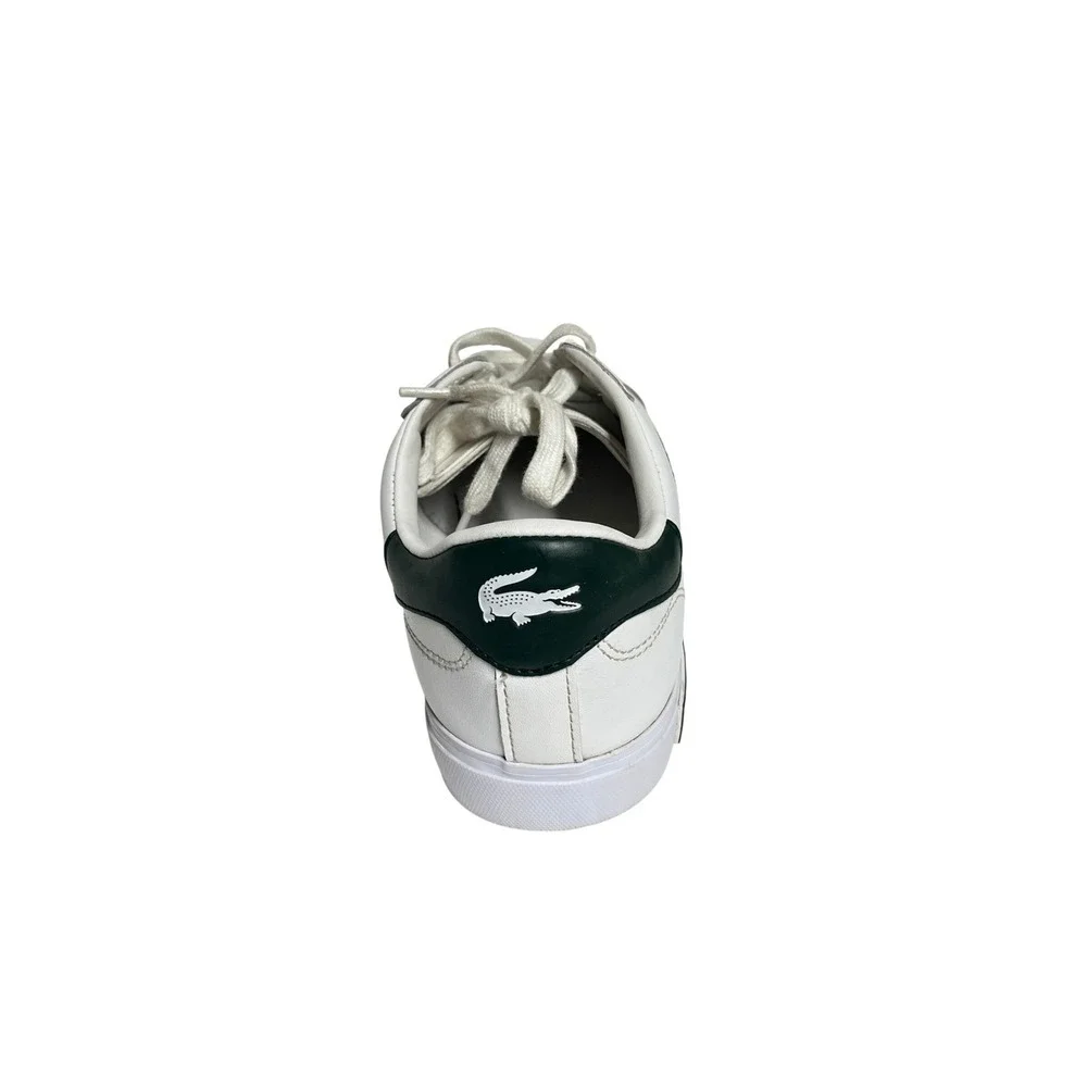 Lacoste Sneakers shoes White Green Crocodile Logo Lace Up Low Top Mens Size 9.5‎